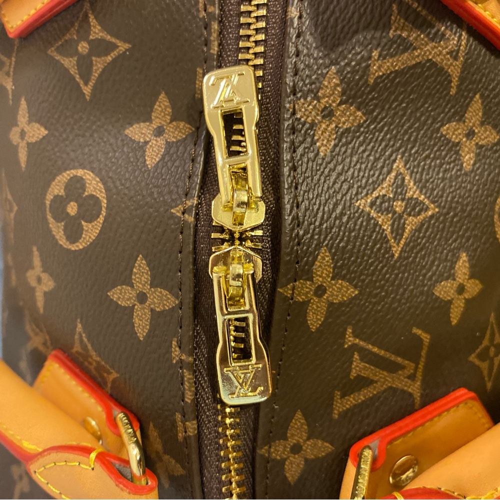 Fashion Bag Monogram Speedy-Style Brown Canvas Top-Handle Bag - Picture 3 of 16